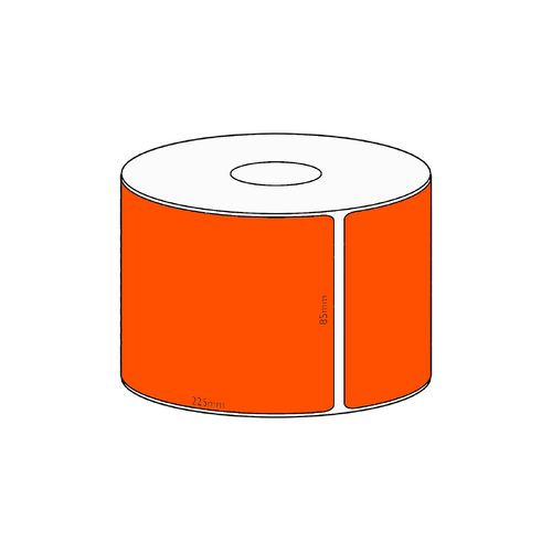 85x225mm Orange Direct Thermal Permanent Label, 200 per roll, 38mm core