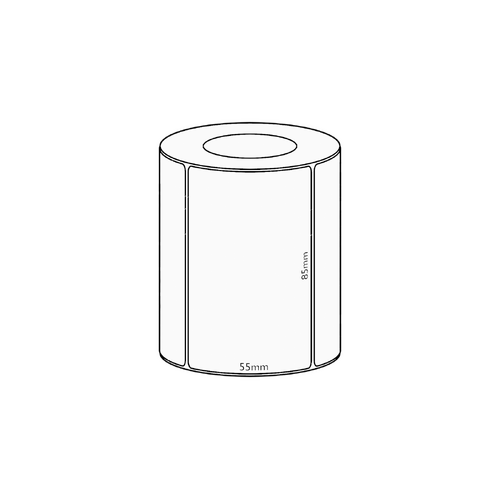 85x55mm Direct Thermal Permanent Label, 850 per roll, 38mm core