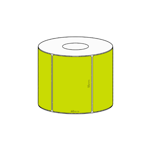 85x60mm Green Direct Thermal Permanent Label, 800 per roll, 38mm core