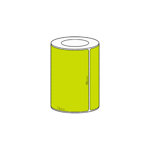 88x73mm Green Direct Thermal Permanent Label, 650 per roll, 38mm core