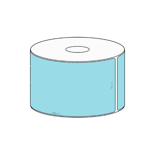 90x200mm Blue Direct Thermal Permanent Label, 250 per roll, 38mm core