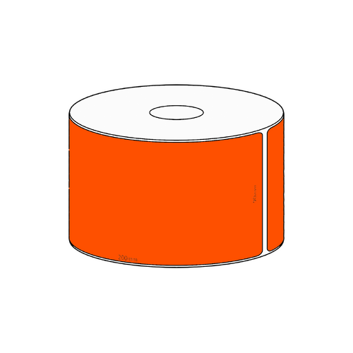 90x200mm Orange Direct Thermal Permanent Label, 250 per roll, 38mm core