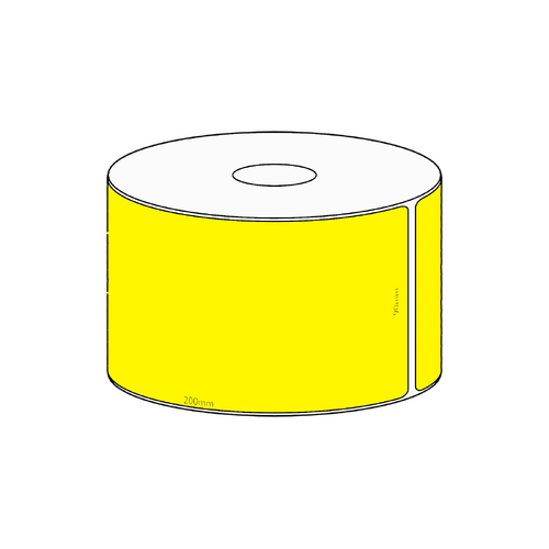 90x200mm Yellow Direct Thermal Permanent Label, 250 per roll, 38mm core