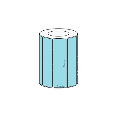 90x23mm Blue Direct Thermal Permanent Label, 1900 per roll, 38mm core