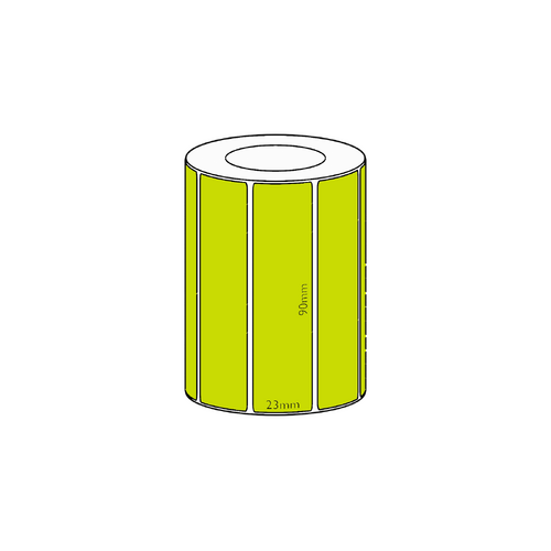 90x23mm Green Direct Thermal Permanent Label, 1900 per roll, 38mm core