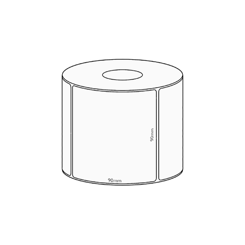 90x90mm Direct Thermal Permanent Label, 550 per roll, 38mm core