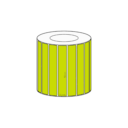 92x11mm Green Direct Thermal Permanent Label, 3550 per roll, 38mm core