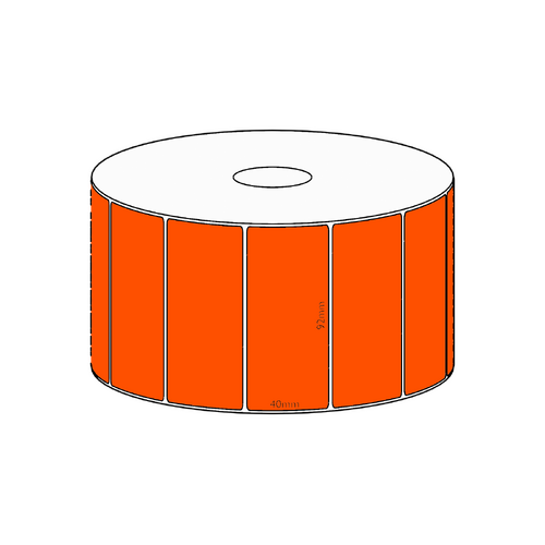 92x40mm Orange Direct Thermal Permanent Label, 1150 per roll, 38mm core