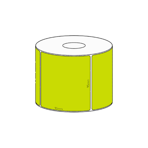 95x95mm Green Direct Thermal Permanent Label, 500 per roll, 38mm core