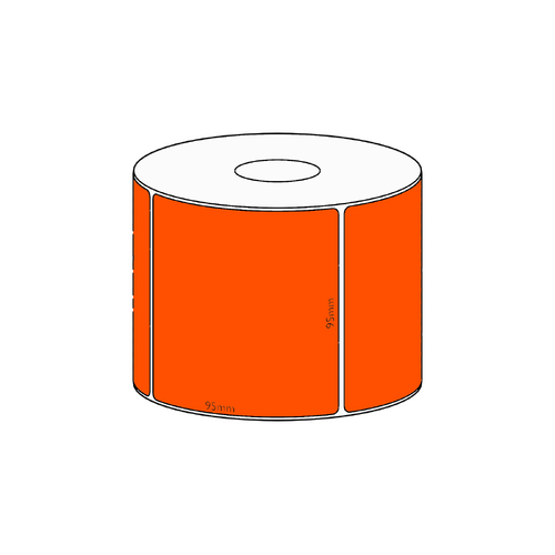 95x95mm Orange Direct Thermal Permanent Label, 500 per roll, 38mm core